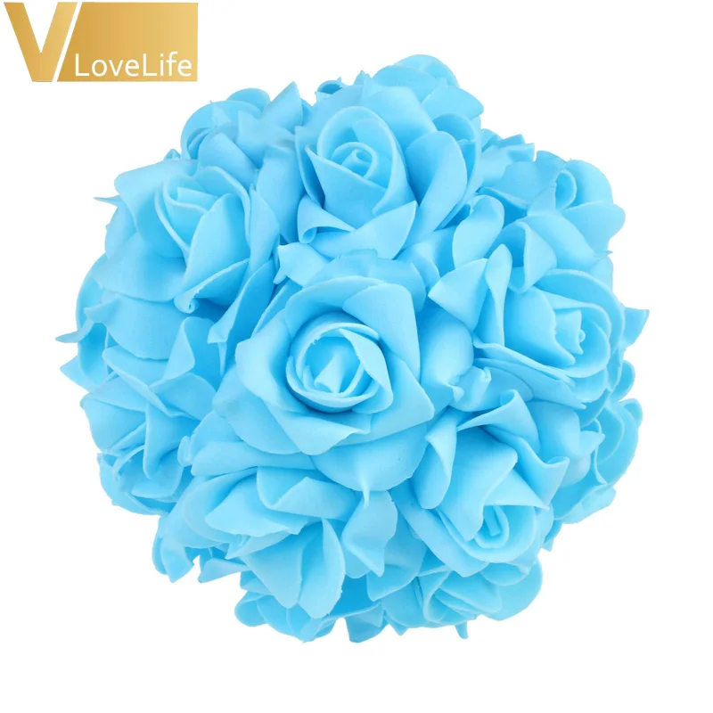 15 см Шелковый ленточный пенопластовый шар из цветков розы для свадьбы