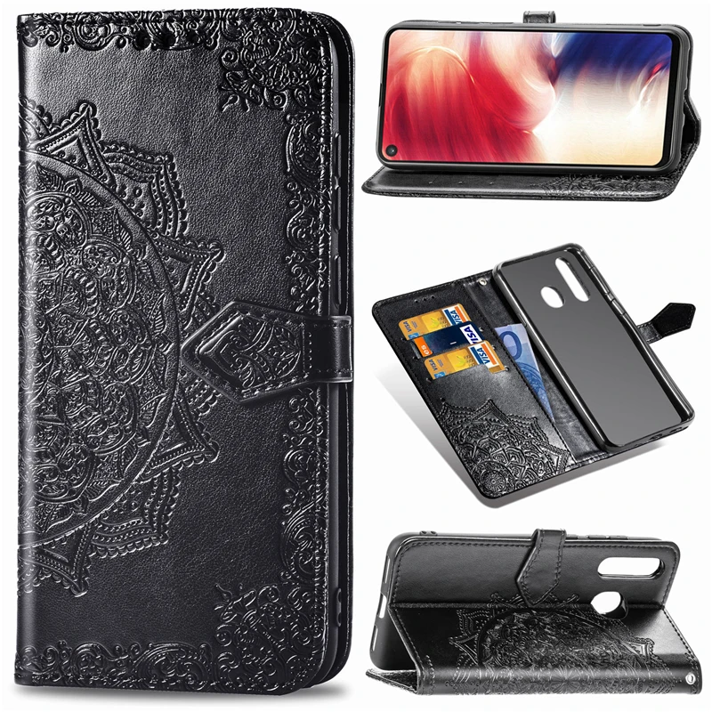 sFor Samsung Galaxy A8S Case Flower Leather Flip Phone For A9 Pro Cover Mobile Coque | Мобильные телефоны и аксессуары