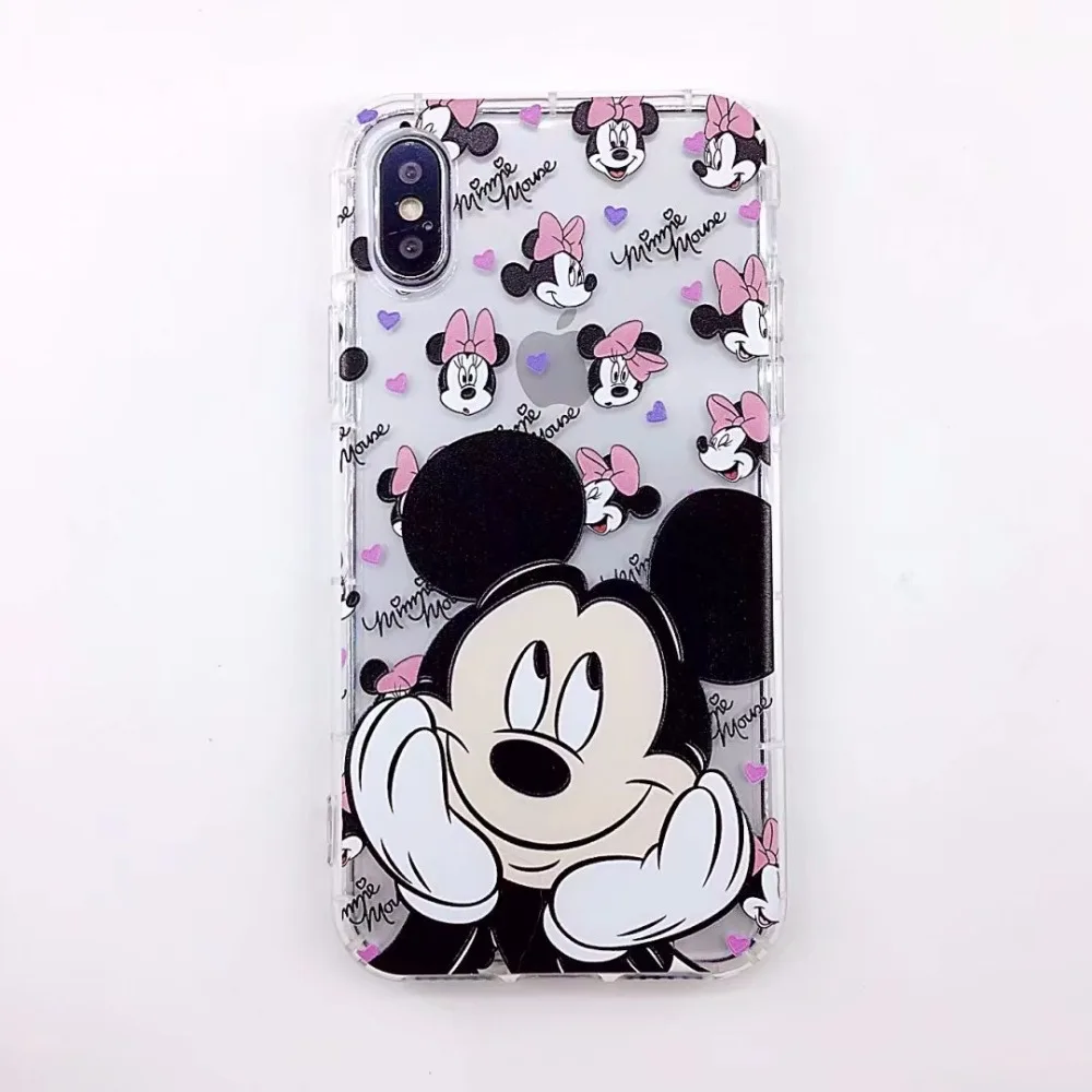 Новая мода новый милый мультфильм Минни Микки Маус мягкий прозрачный чехол для