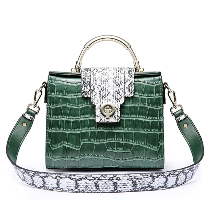 Deep Green DikizFly модные сумки из кожи аллигатора, женские сумки-мессенджеры, сумки на плечо из спилка, женские сумки из крокодиловой кожи, брендовые роскошные сумки - Цвет: Deep Green