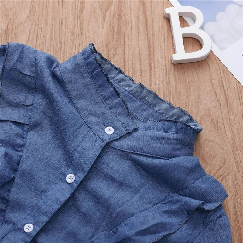 Женская джинсовая рубашка с высоким воротником модный короткий кардиган