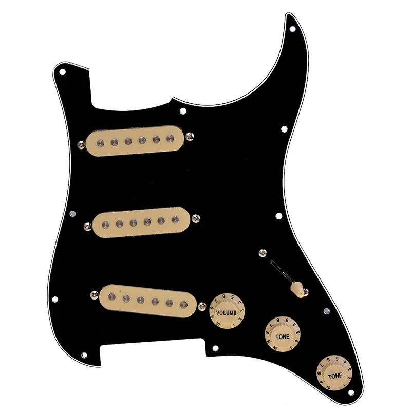 Kmise электрогитара загружена накладку царапин пластины для Fender Strat части 3 слоя SSS черный - Цвет: Black