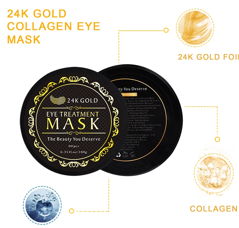 

2019 New Natural 24k Gold Gel Anti-wrinkles Eye Mask For Eye Care Dark Circles Dryness Remover Anti-Aging Wrinkle