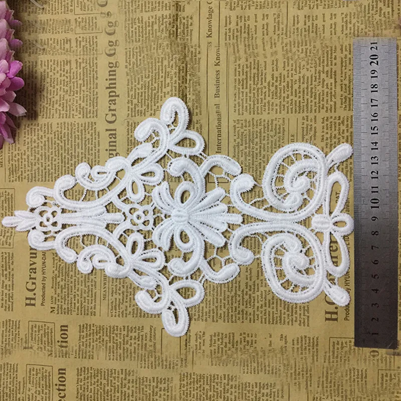 Fadesen 18*27CM Handmade three dimensional flower pin bead lace to bride wedding dress DIY decorative accessories | Дом и сад