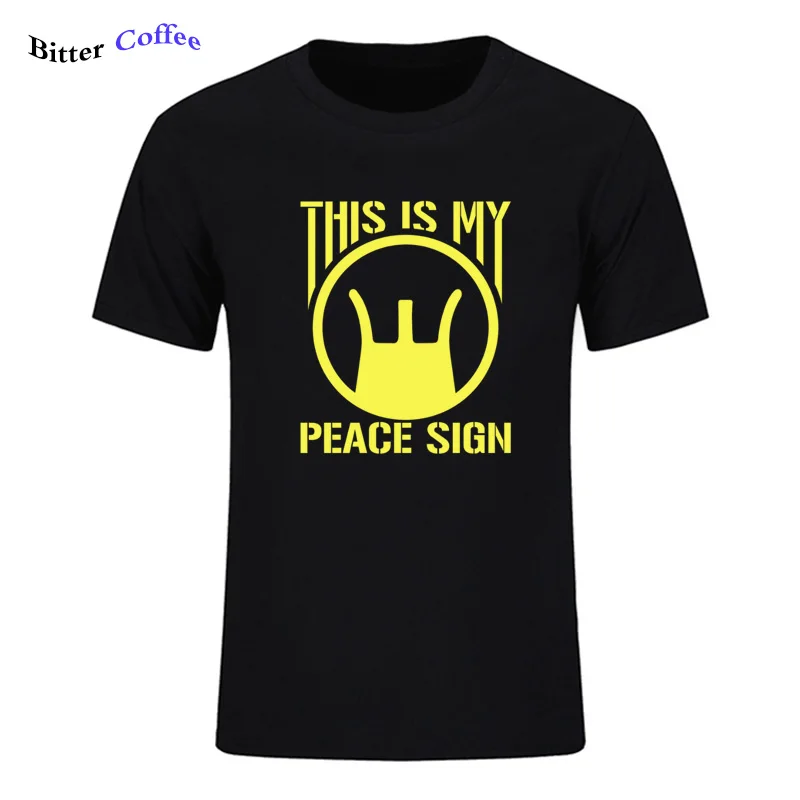Мужская модная летняя футболка с надписью This Is My Peace облегающая Повседневная