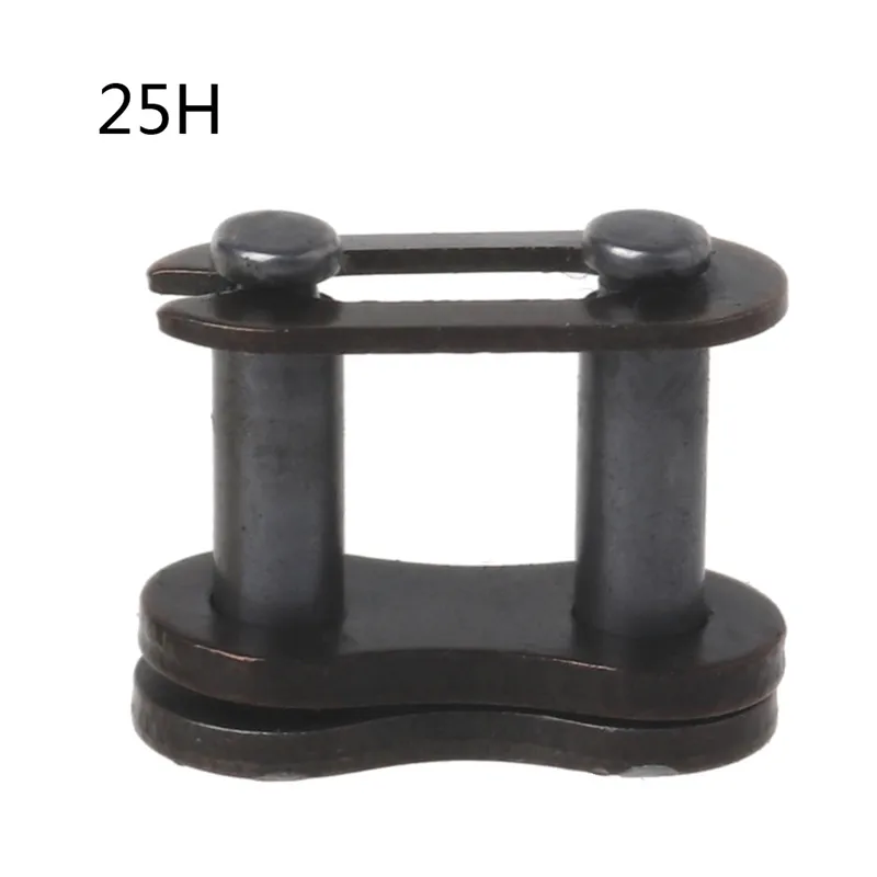 25H Black Золотой/черный мотоцикл цепи пряжки кольцевым соединением 25H# T8F#420#428#520#530# цепочка кольцевым соединением для грязи питбайк ATV C45 - Цвет: 25H Black