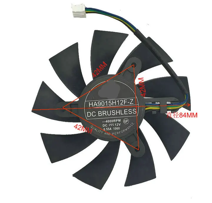 Бесплатная доставка вентилятор охлаждения HZDO для видеокарт MSI GTX 1060 OC GTX950 R7 360 2GD5 |