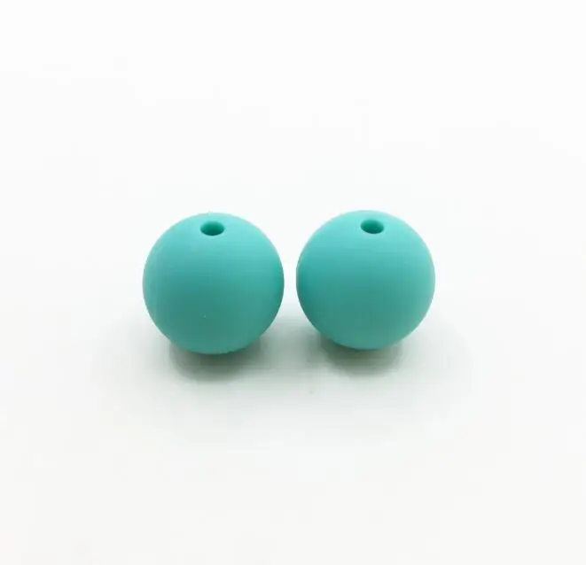 turquoise 20 шт./лот силиконовый бисер ребенок Прорезывание Зубов Бусины 10 мм/12 мм/15 мм безопасный пищевой прорезывание зубов жеванные круглые силиконовые бусы - Цвет: turquoise