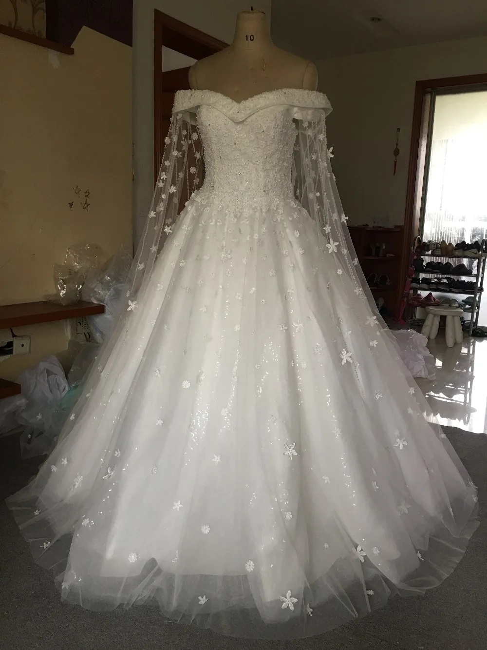 CloverBridal, горячая распродажа, романтическое свадебное платье Тиффани с синим жемчугом и цветами, xj16995, свадебное платье с вырезом лодочкой, casamento, для невесты