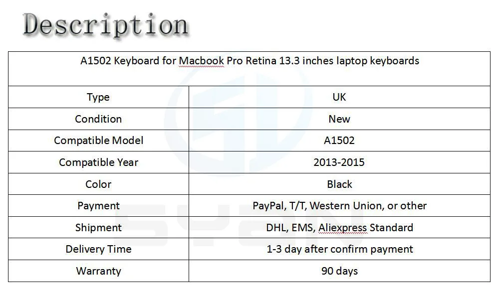 A1502 клавиатура для Macbook Pro retina 13,3 дюймов ноутбук ME864 ME865 ME866 клавиатуры абсолютно новые 2013