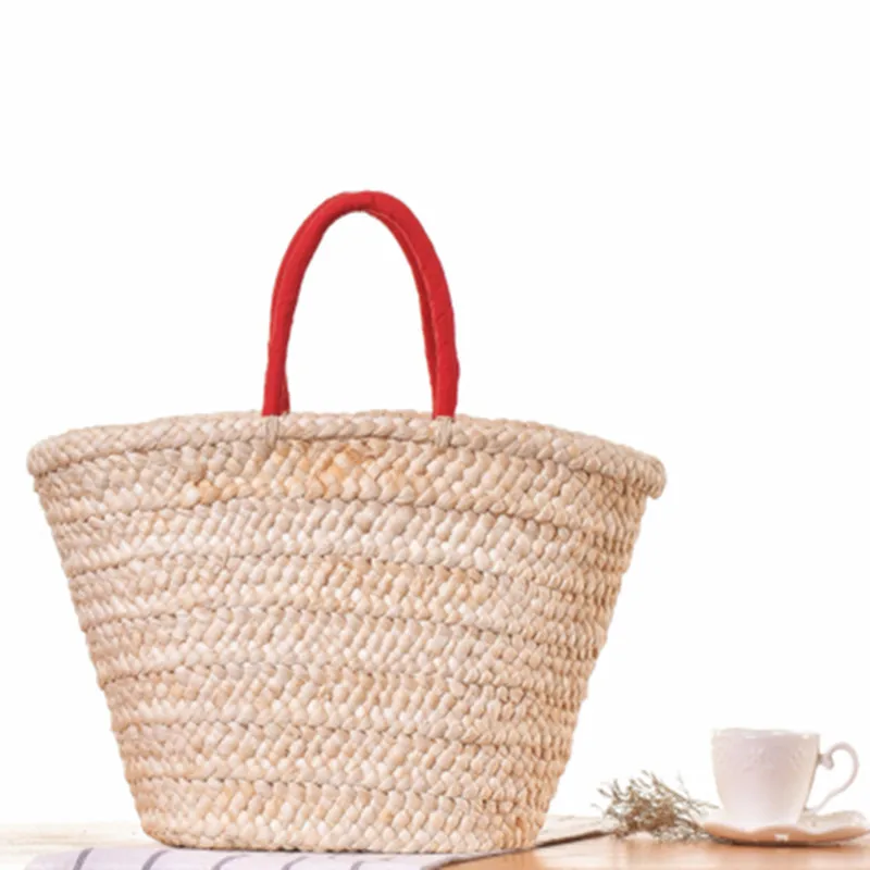 ESHINEDER тканые соломы HandbagsRed вишня шар помпон пляжные сумки для женщин на плечо