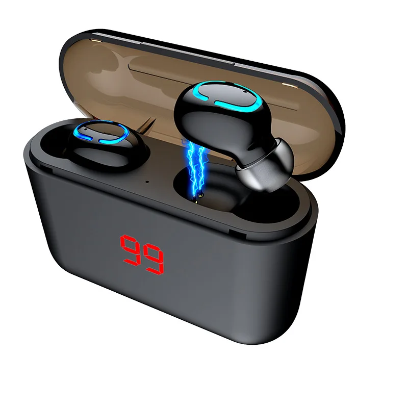 Новые TWS беспроводные bluetooth-наушники с зарядным устройством, Спортивные Беспроводные наушники с HD микрофоном, водонепроницаемые наушники с шумоподавлением