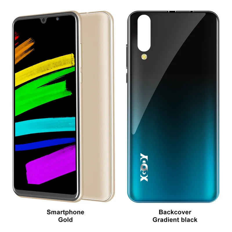 Gold add black case Мобильный телефон XGODY P30, Android 9,0, 6 дюймов, 18:9, 2G, 16G, мобильный телефон MTK6580, четыре ядра, две sim-карты, 5Мп, камера, gps, 3g, мобильный смартфон - Цвет: Gold add black case