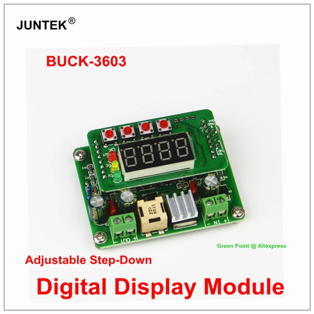 

JUNTEK BUCK3603 Digital Control DC-DC Supply Power Supply Buck Voltage Module Adjustable Step Down Module 36V 3A 108W Charger