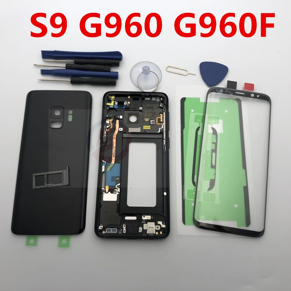 S9 полный корпус чехол задняя крышка + фронтальный экран стеклянный объектив
