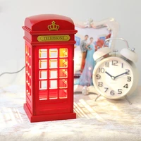 panyue stylish design retro london telephone booth design usb rechargeable led touch night light lamp led table lamp