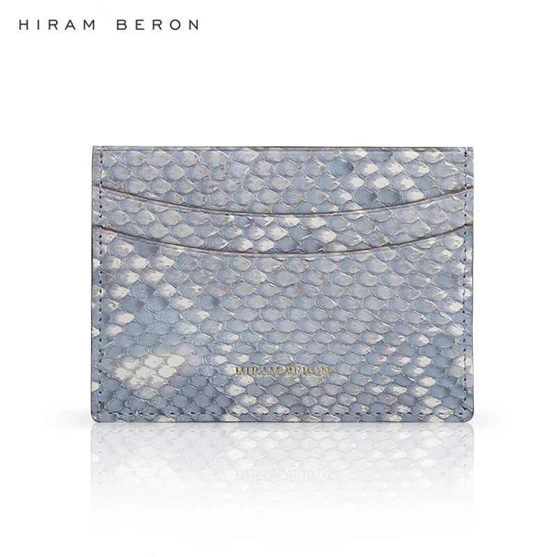 

Hiram Beron Luxury Python Leather Small Credit Card Wallet Custom Name Holiday Gift for Women Dropship