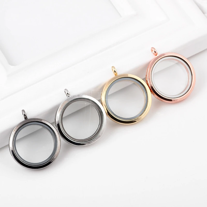 30 мм розовое золото серебряный пистолет круглый плавающий медальон кулон