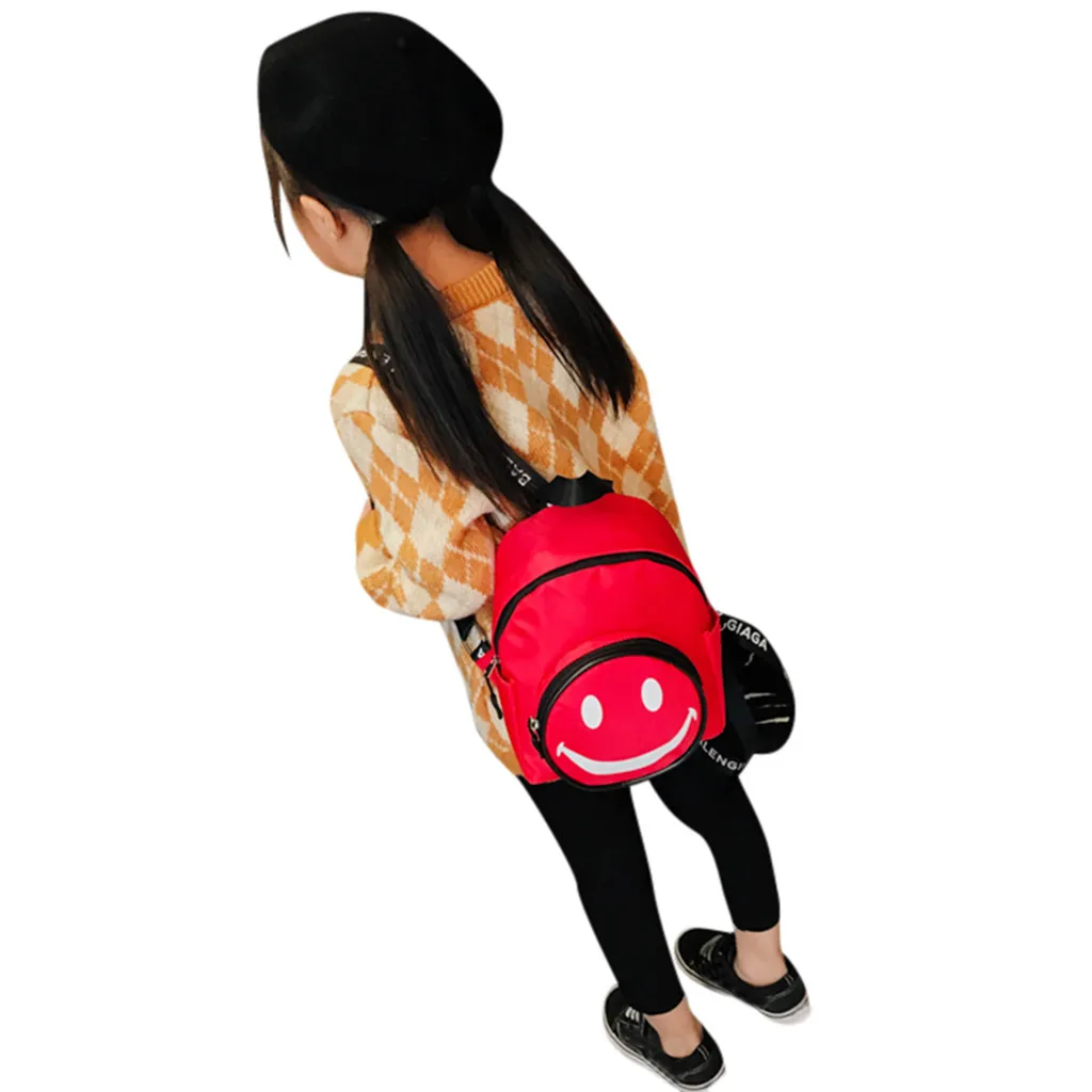 Модный детский школьный рюкзак для девочек 3D милые школьные сумки со смайликом