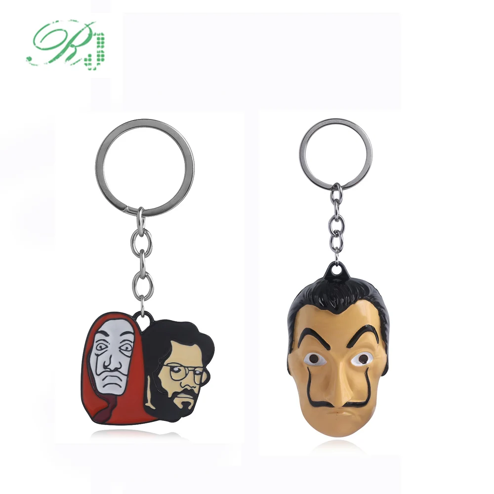 RJ 10 шт. Испания ТВ La Каса де Papel брелоки дом бумаги брелок деньги Heist Salvador Dali забавные чокер ювелирные изделия