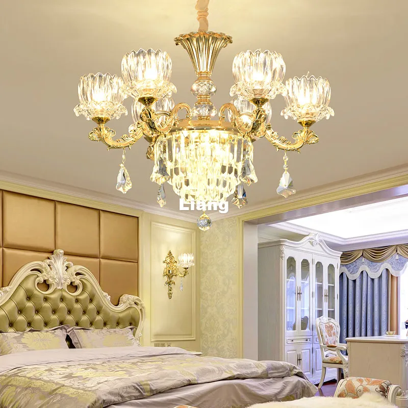 Современная роскошная хрустальная люстра для лобби освещение золотая