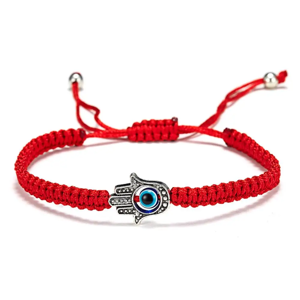 

Rinhoo Lucky Red String Thread Hand Palm Bracelets Blue Turkish Evil Eye Charm Women Handmade Friendship Jewelry Lovers Gifts