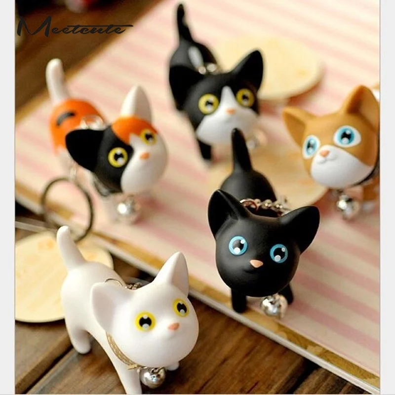 Meetcute милые Мультяшные куклы 3D кошка Кейт брелок для ключей женский автомобиля