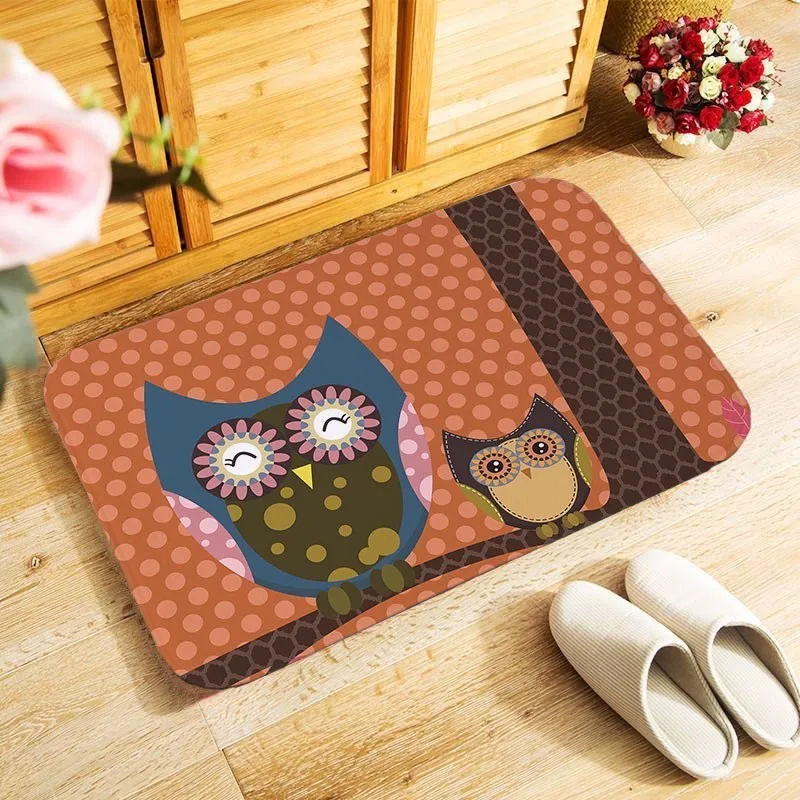 40x60 см мультфильм с капюшоном с рисунком совы печатных наружный входной коврик небольшой площади коврик для спальни кухня Холл коврик антискользящий коврик для двери mu
