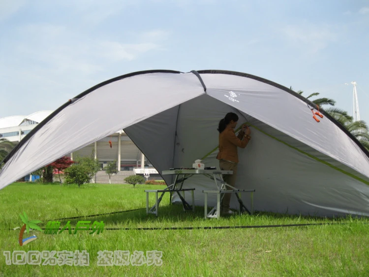 Большой открытый навес тент для пляжа с 3 боковыми стенками вариант УФ покрытием