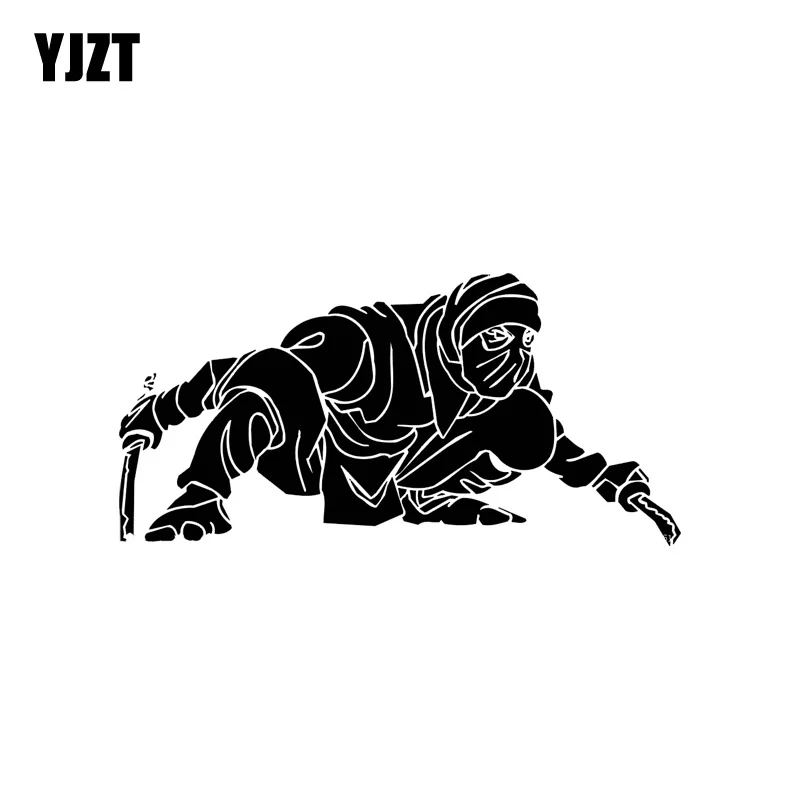 

YJZT 16,5*8 см подкрадывающийся ниндзя солдат воин модный дизайн охватывающий тело автомобиль наклейка черный/Серебряный винил