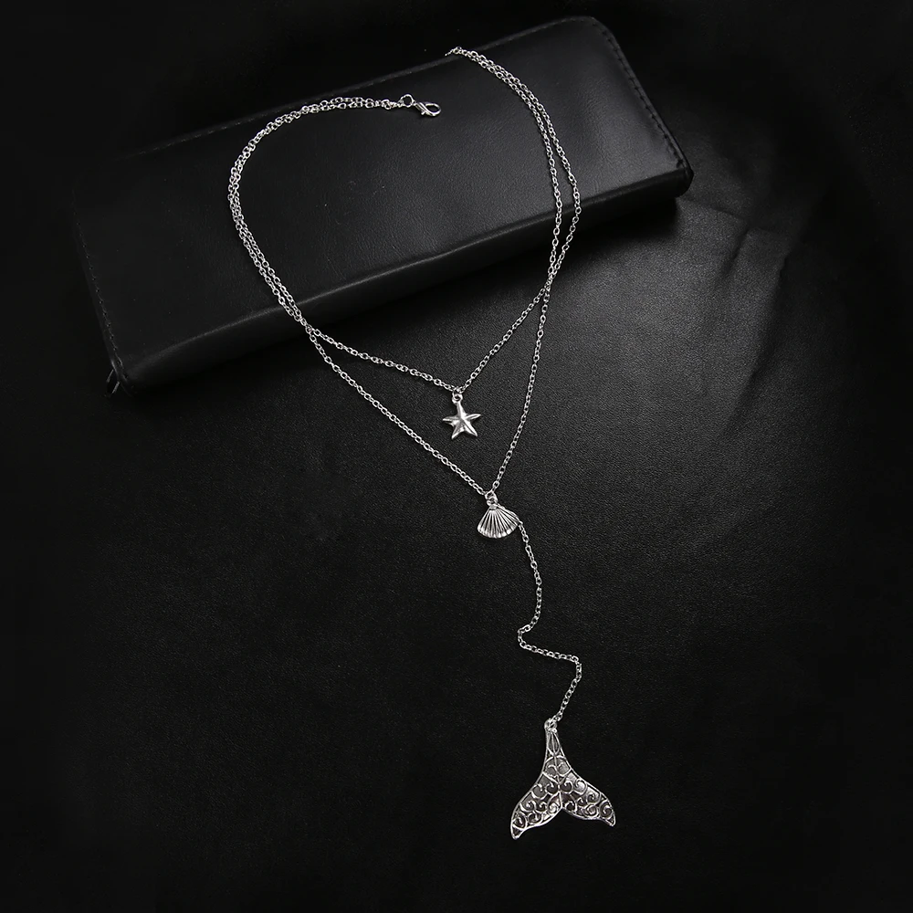 Многослойная оболочка в виде русалки звезда кулон колье длинное ювелирное