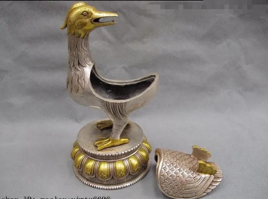 Китайский буддизм народная белая бронзовая Серебряная мандарина утка