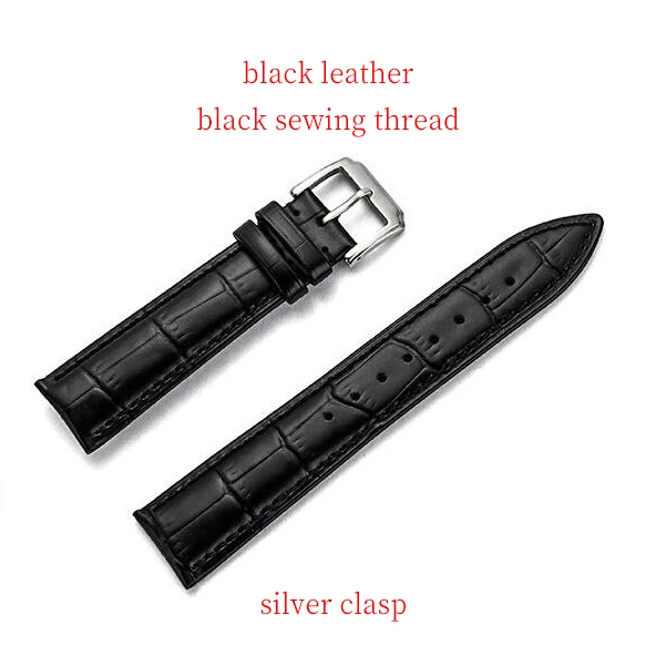 black silver Genuine Leather Watch Band Strap for Samsung Galaxy gear s3/Sport Galaxy 42 46 Active Band 19mm 20m 24mm leather 22mm band quick - Цвет ремешка: black silver