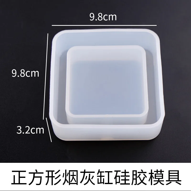 

2pcsDIY Crystal Epoxy Ashtray Silicone Mould Round Square Ashtray Silicone Abrasive Tool