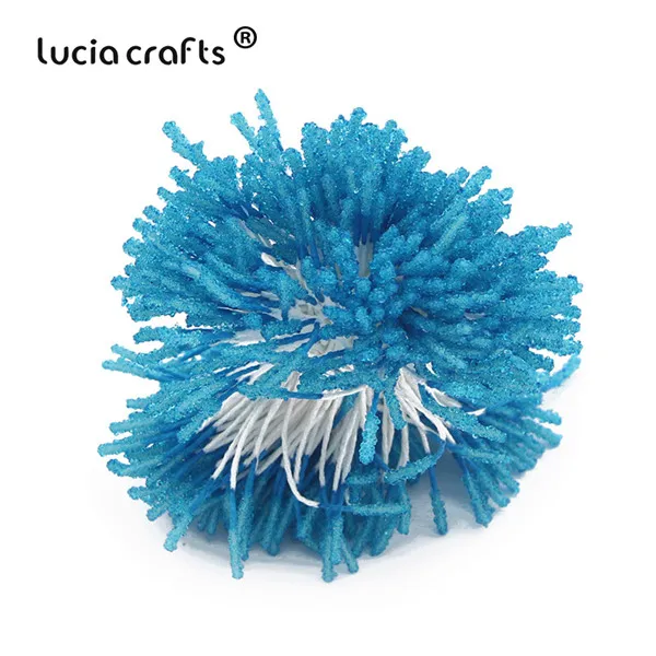 C5 Blue Lucia crafts, 144 шт, 3 мм, Двойные наконечники, стеклянные цветы, тычинки для свадебного украшения, сделай сам, скрапбукинг, венок, поддельные, pist C1204 - Цвет: C5 Blue