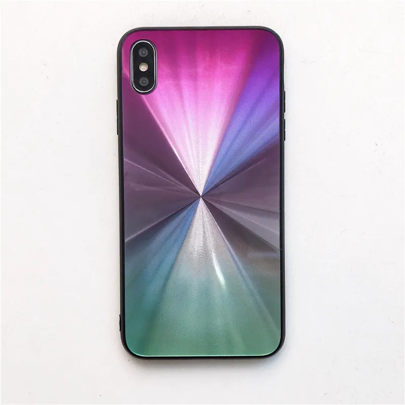 Purple Green Горячие Градиент 3D с украшениями, алмазный, зеркальный чехол для samsung Galaxy S10 S9 S8 плюс S10E A6 A8 J4 J6 A7 A9 M10 A10 A30 A50 A40 A70 - Цвет: Purple Green