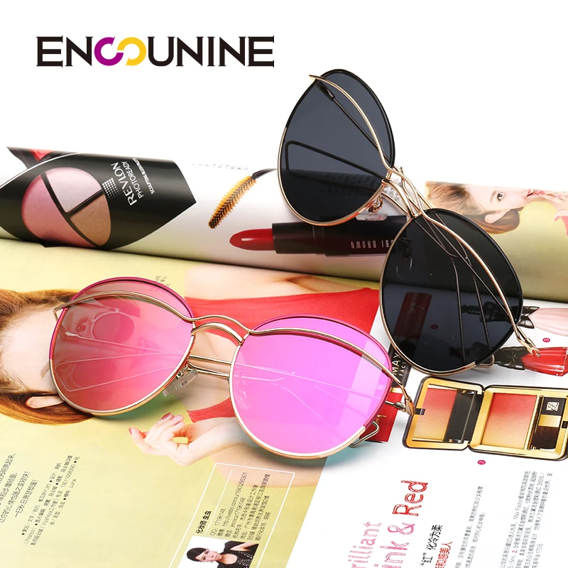 ENSUNINE брендовые дизайнерские новые модные милые женские круглые солнцезащитные
