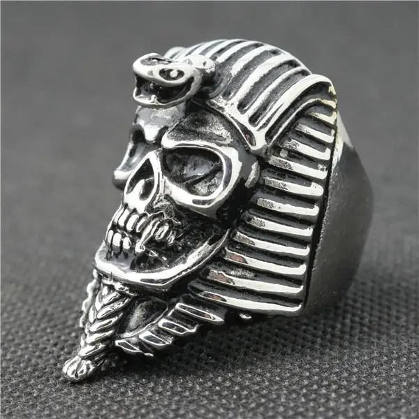 Кольцо с черепом Фараона из нержавеющей стали 316L
