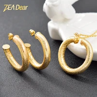 zea dear jewelry classic round copper jewelry set for women earrings necklace pendant for wedding hot selling jewelry findings