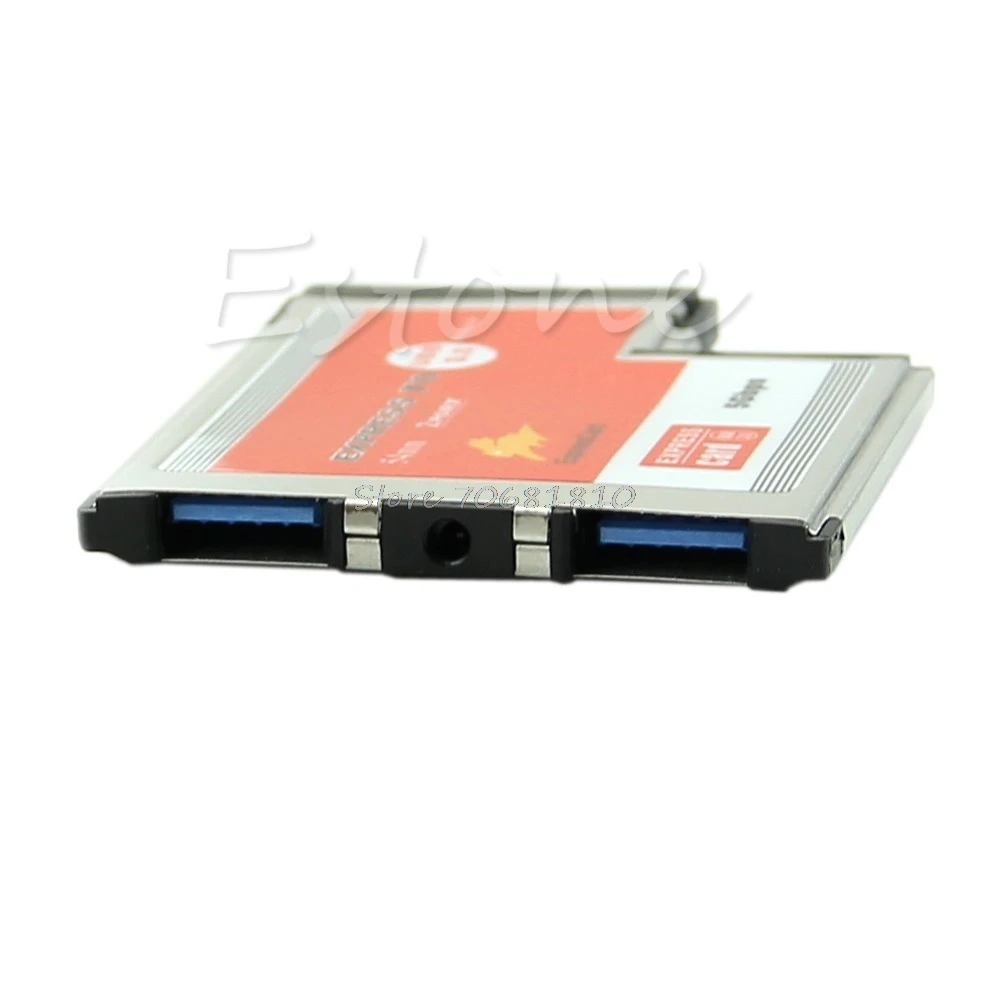 2 Dual Порты и разъёмы концентратор USB 3,0 Express Card, ExpressCard 54 мм Скрытая адаптер для ноутбука Прямая