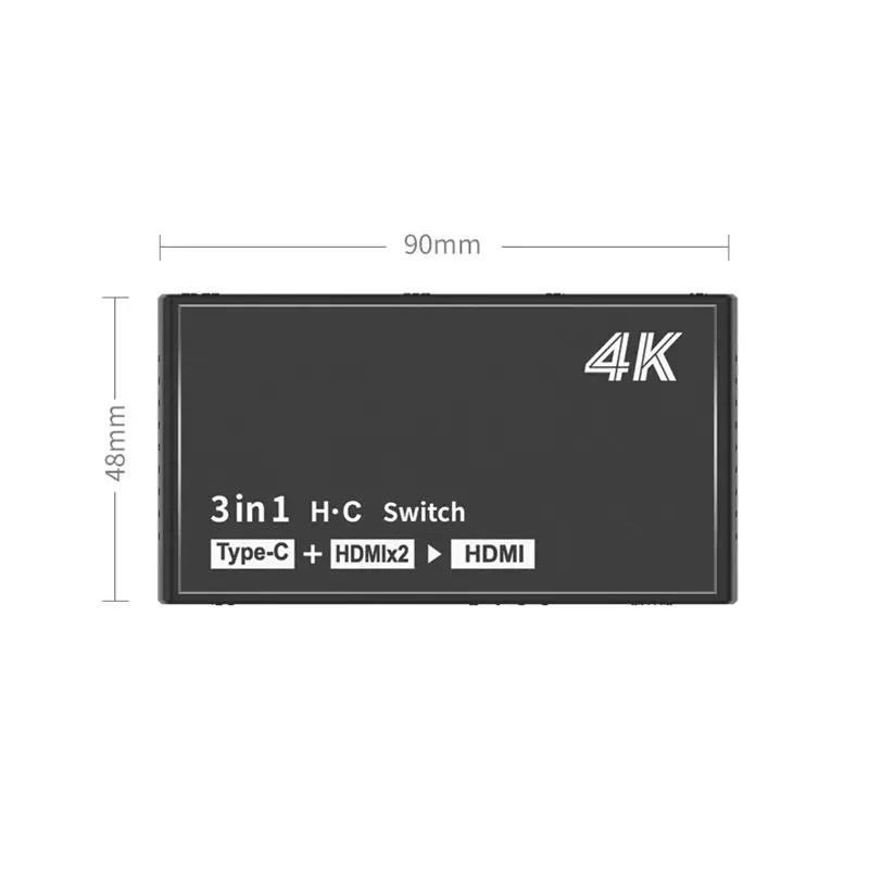 Мини-переключатель усилителя Hdmi Type C 1 порт USB и 3 порта s 4K x 2K переключатель
