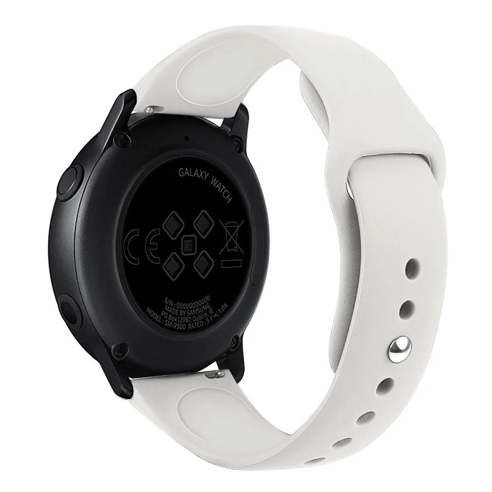 20 мм силиконовые полосы для samsung Galaxy Watch Active 2 ремешок маленький большой ремешок для Amazfit Bip samsung Galaxy watch 42 мм