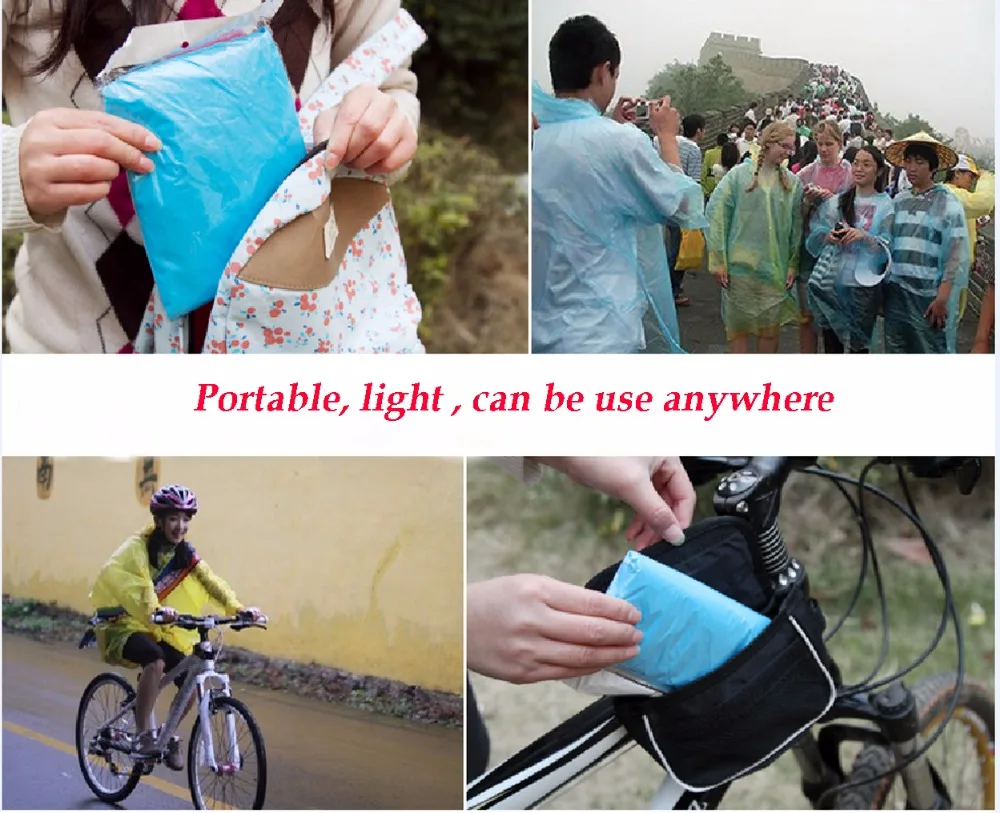 24 шт./упак. разовый дождевик для Водонепроницаемый плащи cmp сертификация P.E