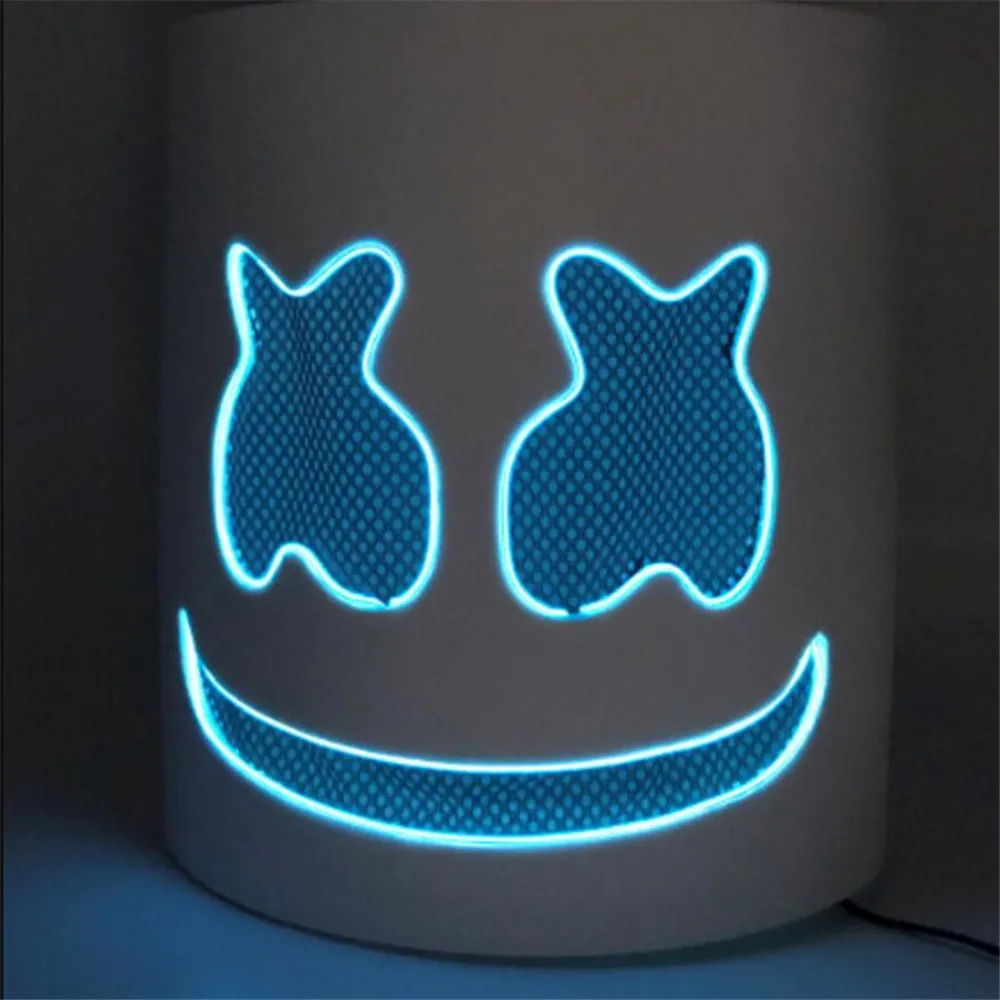 DJ Marshmallow маска диджея товары для праздников светодиодный люминесцентный ватный