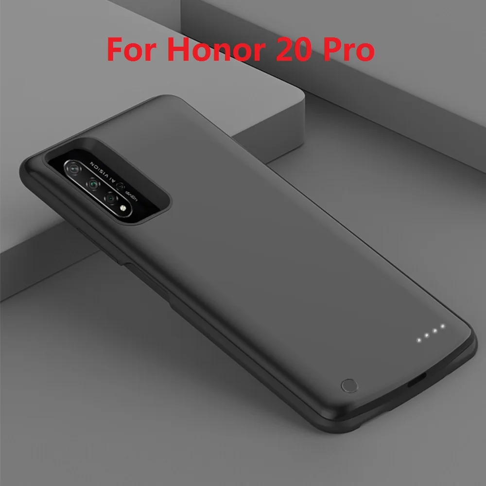 Honor 20 Pro Black Чехол для huawei Honor 20 с зарядным устройством, 6500 мА/ч, перезаряжаемый резервный внешний аккумулятор, чехол для huawei Honor 20 Pro, тонкий чехол для аккумулятора - Цвет: Honor 20 Pro Black
