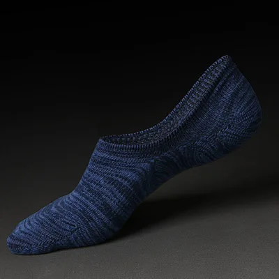Dark Blue Модные Повседневные Удобные хлопковые мужские носки высокого качества невидимые неглубокие силиконовые Нескользящие короткие носки мужские Тапочки - Цвет: Dark Blue