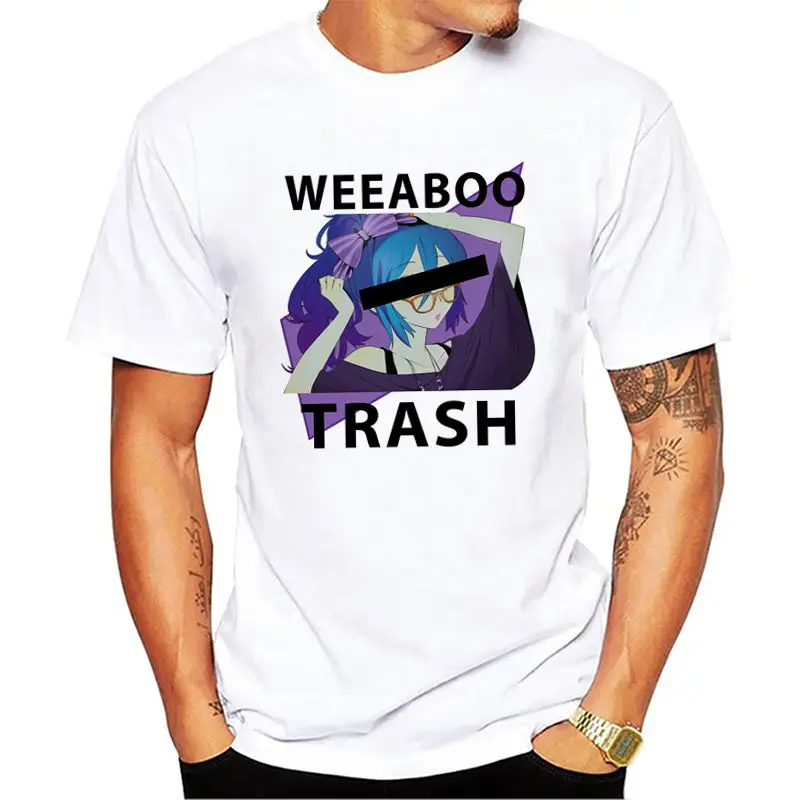 2018 новый стиль летние милые weeaboo мусора с коротким рукавом Футболка мужская