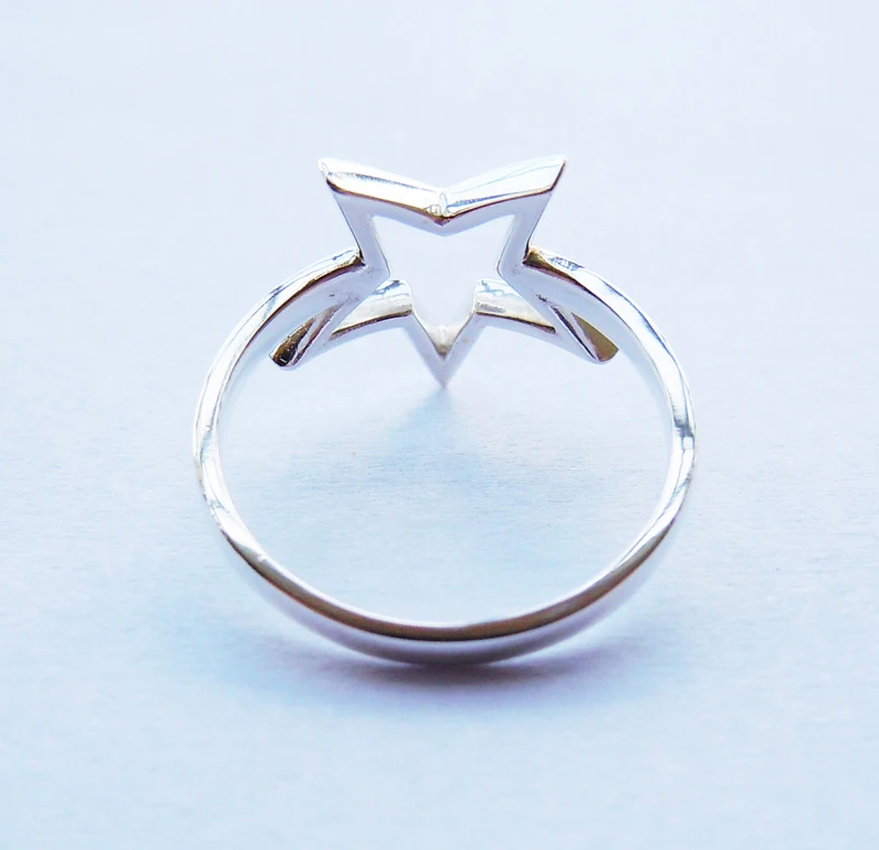 Твердые 925 пробы серебряная звезда кольцо | Украшения и аксессуары