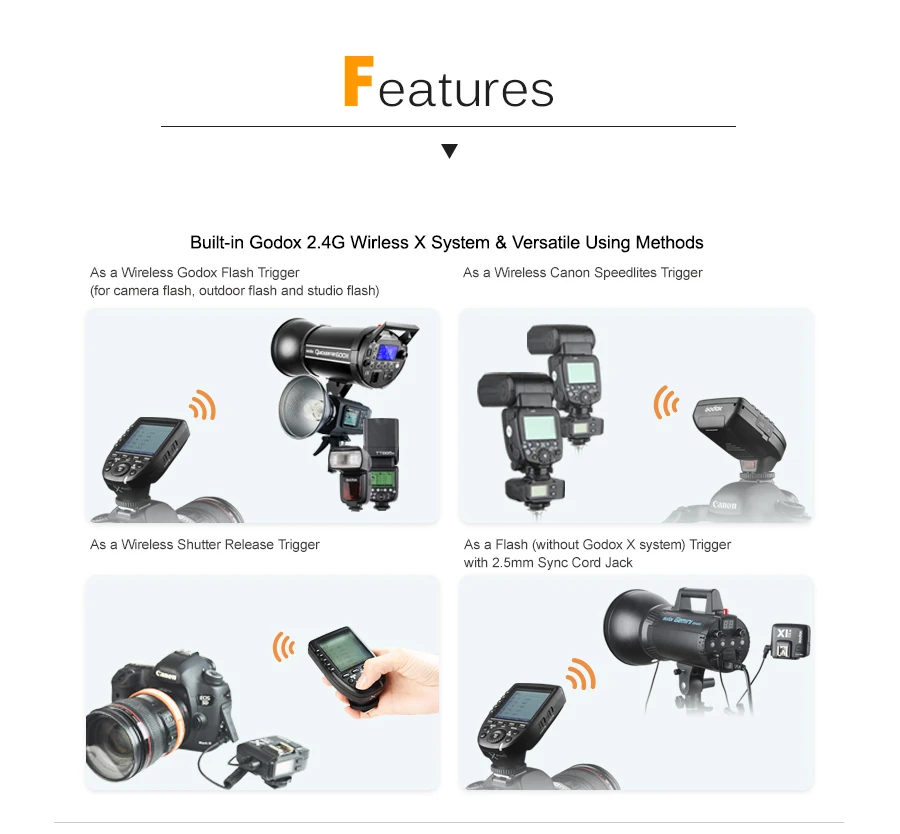 GODOX XPro-C E-TTL 2,4G Беспроводная Высокоскоростная синхронизация X СИСТЕМА триггер+ 3x приемник Godox X1R-C для камер Canon EOS