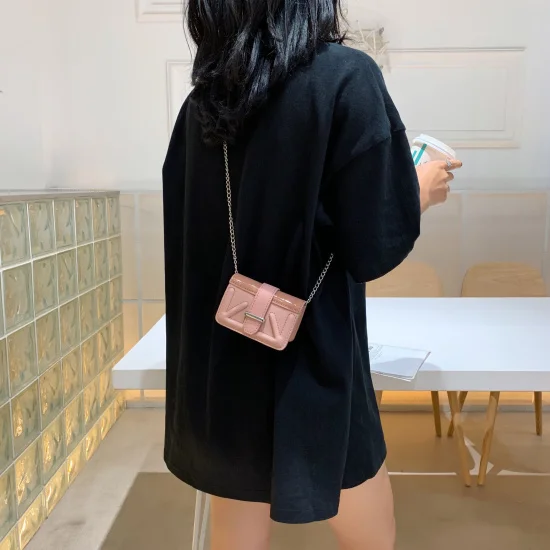 Small Pink Сумки через плечо из искусственной кожи для женщин, сумка через плечо с цепочкой, женские дорожные дамские сумочки и кошельки, ручная сумка - Цвет: Small Pink